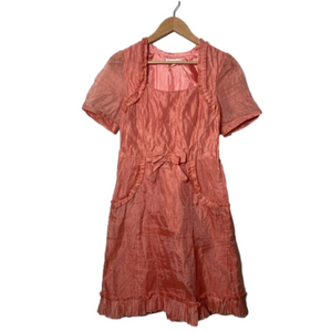 Vintage Betsey Johnson pink taffeta babydoll rockabilly coquette girl dress 8